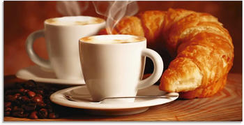 Art-Land Dampfender Cappuccino und Croissant 60x30cm (63686701-0)