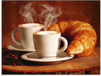 Art-Land Dampfender Cappuccino und Croissant 80x60cm (58486329-0)