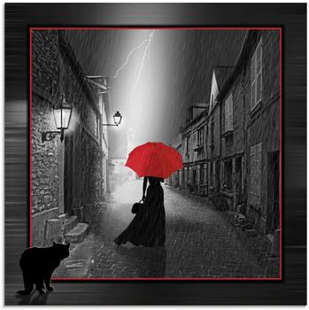 Art-Land Die Frau mit dem roten Schirm 2 40x40cm (14718829-0)