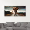 Artland Glasbild »Ein Elefant läuft auf der Straße«, Wildtiere, (1 St.), in