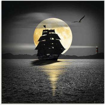 Art-Land Ein Schiff mit schwarzen Segeln 50x50cm (87316454-0)