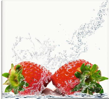 Art-Land Erdbeeren mit Spritzwasser 30x30cm (32183617-0)
