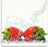 Art-Land Erdbeeren mit Spritzwasser 40x40cm (93311229-0)