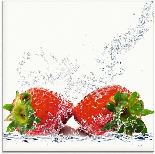 Art-Land Erdbeeren mit Spritzwasser 40x40cm (93311229-0)