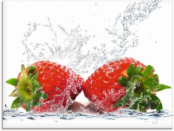 Art-Land Erdbeeren mit Spritzwasser 80x60cm (55323235-0)