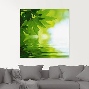 Art-Land Grüne Blätter reflektieren im Wasser 20x20cm (16930567-0)