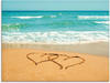 Artland Glasbild »Herzen im Sand«, Strand, (1 St.), in verschiedenen Größen