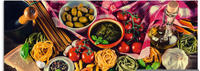 Artland Glasbild "Italienisch mediterrane Lebensmittel" Lebensmittel 1 Stk....