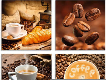 Art-Land Kaffeetasse Croissant Kaffeebohnen 30x30cm (90762405-0)