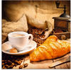 Artland Glasbild »Kaffeetasse mit Croissant«, Getränke, (1 St.), in verschiedenen