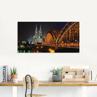 Artland Glasbild "K&ouml;lner Dom mit Br&uuml;cke" Deutschland 1 Stk. tlg. in verschiedenen