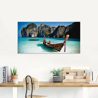 Artland Glasbild "Maya Bay, Koh Phi Phi Leh, Thailand" Boote & Schiffe 1 Stk....