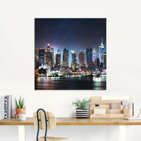 Artland Glasbild "New York City Times Square" Amerika 1 Stk. tlg. in...