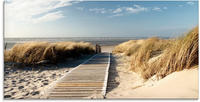 Artland Glasbild "Nordseestrand auf Langeoog - Steg" Strand 1 Stk. tlg. in