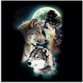 Art-Land Phantasie Wolf Wölfe mit Mond 50x50cm (53868263-0)
