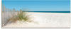 Artland Glasbild »Schöne Sanddüne mit Gräsern und Zaun«, Strand, (1 St.), in