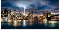 Artland Glasbild "Sonnenaufgang &uuml;ber Manhattan" Amerika 1 Stk. tlg. in...