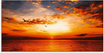 Art-Land Sonnenuntergang am Strand mit wunderschönem Himmel 100x50cm (90265743-0)