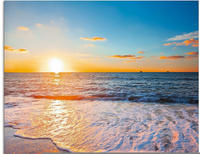 Artland Glasbild "Sonnenuntergang und das Meer" Strand 1 Stk. tlg. in...