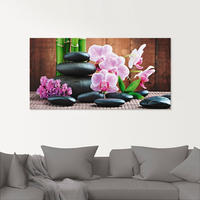 Artland Glasbild "Spa Konzept Zen Steinen Orchideen" Zen 1 Stk. tlg. in...