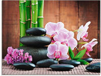 Artland Glasbild "Spa Konzept Zen Steinen Orchideen" Zen 1 Stk. tlg. in...