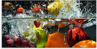 Artland Glasbild "Spritzendes Obst auf dem Wasser" Lebensmittel 1 Stk. tlg. in