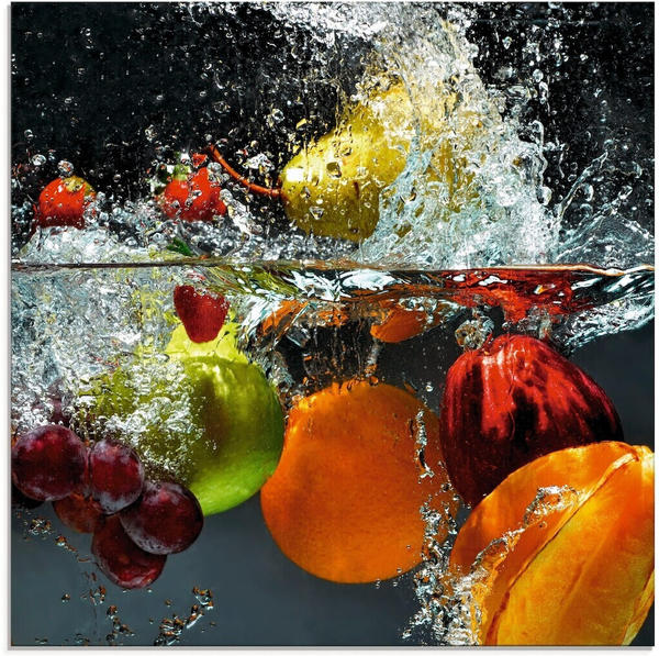 Art-Land Spritzendes Obst auf dem Wasser 50x50cm (58635657-0)