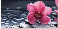 Artland Glasbild "Stillleben mit Kiesel und einer Orchidee" Blumen 1 Stk. tlg....
