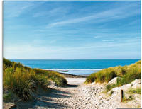 Artland Glasbild "Strand mit Sandd&uuml;nen und Weg zur See" Strand 1 Stk. tlg. in