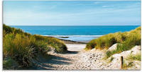 Artland Glasbild "Strand mit Sandd&uuml;nen und Weg zur See" Strand 1 Stk. tlg. in