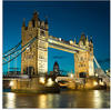 Artland Glasbild »Tower Bridge Abenddämmerung London«, Brücken, (1 St.), in