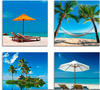 Artland Leinwandbild »Tropisches Paradies«, Strand, (4 St.), 4er Set, verschiedene