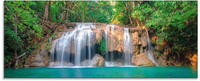 Artland Glasbild "Wasserfall im Wald National Park" Gew&auml;sser 1 Stk. tlg. in