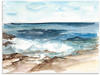 Artland Glasbild »Wasserfarben Küste V«, Küste, (1 St.), in verschiedenen