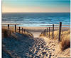 Artland Glasbild »Weg zum Nordseestrand Sonnenuntergang«, Strand, (1 St.), in