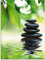 Artland Glasbild "Zen Steinpyramide auf Wasseroberfl&auml;che" Zen 1 Stk. tlg. in