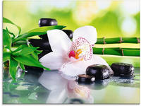 Artland Glasbild "Spa Steine Bambus Zweige Orchidee" Zen 1 Stk. tlg. in...