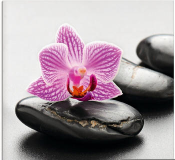 Art-Land Spa-Konzept mit Zen Steinen und Orchidee 30x30cm (21460305-0)