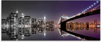 Art-Land New York Skyline nächtliche Reflektion 125x50cm (78979035-0)
