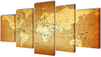 vidaXL Bilder Dekoration Set Weltkarte 200 x 100 cm