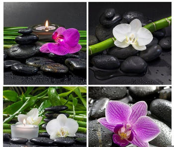 levandeo Orchideen Blume 30x30cm 4-teilig
