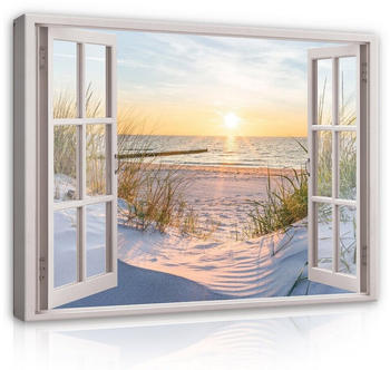 Wallarena Fensterblick Natur Strand 80x60cm