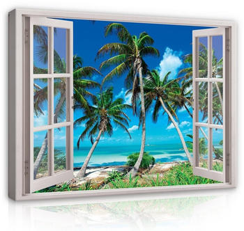 Wallarena Fensterblick Palme 80x60cm