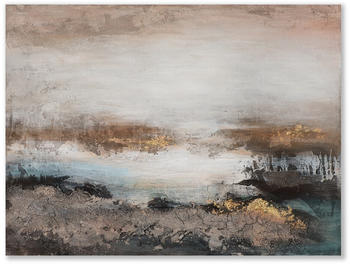 imageLAND Abstrakt in Braun Schwarz und Gold II 120x90cm (202915)