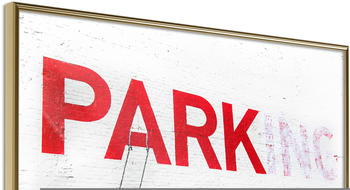 Artgeist Banksy: Park(ing) 30x20cm goldener Rahmen Artgeist Banksy: Park(ing) 30x20cm goldener Rahmen