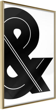 Artgeist Ampersand (Black and White) 20x30cm goldener Rahmen Artgeist Ampersand (Black and White) 20x30cm goldener Rahmen