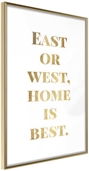 Artgeist Home Is Best (Gold) 20x30cm goldener Rahmen
