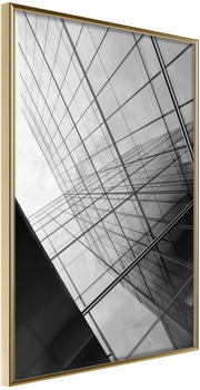 Artgeist Steel and Glass (Grey) 20x30cm goldener Rahmen