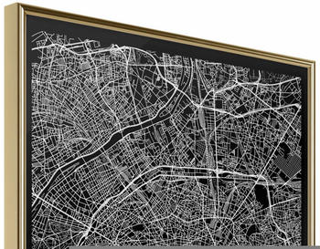 Artgeist City Map: Paris (Dark) 20x30cm goldener Rahmen