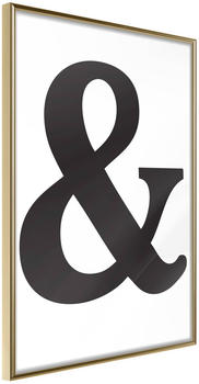 Artgeist Ampersand (Black) 20x30cm goldener Rahmen
